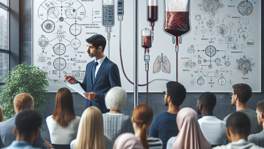 Infusion pendant un cours sur la densité sanguine et les méthodes de correction