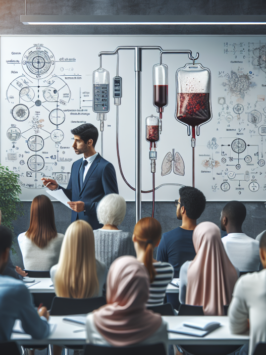 Infusion pendant un cours sur la densité sanguine et les méthodes de correction